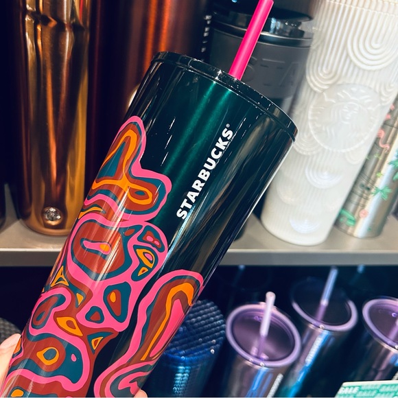 Starbucks Granite Pattern Stainless Cup Tumbler 24oz Ombré Swirl High Gloss 2023 - Picture 10 of 11